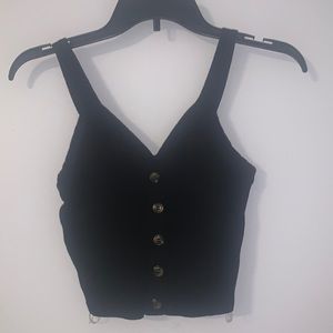 S fitted black tank top